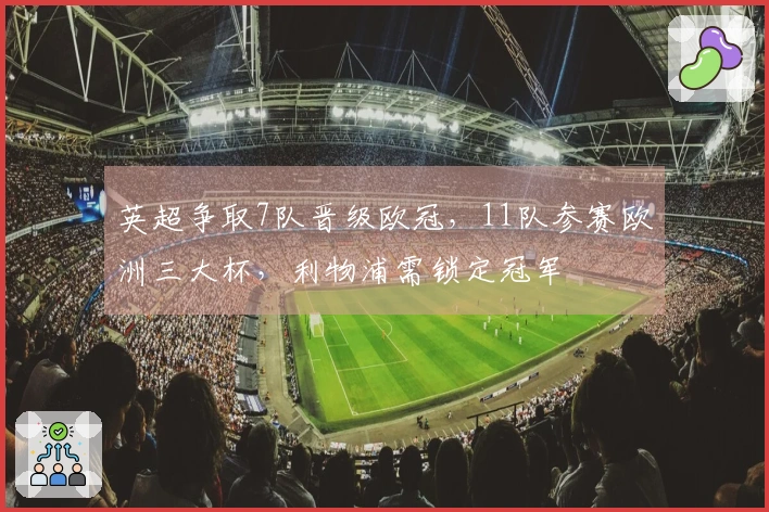 英超争取7队晋级欧冠，11队参赛欧洲三大杯，利物浦需锁定冠军